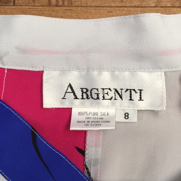 100% Silk floral print A-line flowy midi skirt - Picture 5 of 7